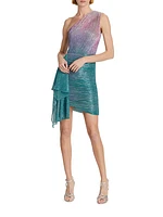 Ombré Shimmer Draped Minidress