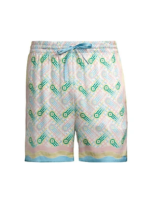 Printed Silk Shorts