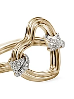 Bamboo 14K Yellow Gold & 0.15 TCW Diamond Heart Ring