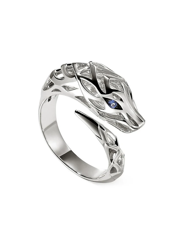 Naga Dragon Sterling Silver & Sapphire Ring