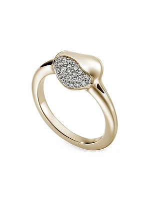 Pebble 14K Yellow Gold & 0.22 TCW Diamond Heart Ring