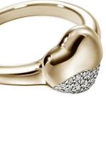 Pebble 14K Yellow Gold & 0.22 TCW Diamond Heart Ring