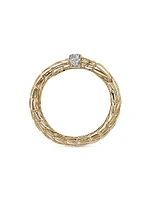 Chain Classic Spear Double Coil 14K Yellow Gold & 0.12 TCW Diamond Ring