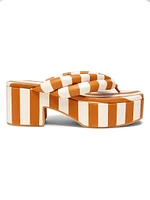 60MM Striped Leather Platform Sandals