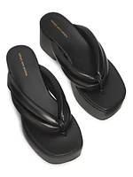 60MM Leather Platform Flip-Flops