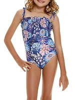 Little Girl's & Girl's Diving Into Dreams Lewis Boreal One-Piece Swimsuit