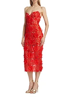 Jasmine Strapless Lace Midi-Dress