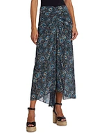 Limani Floral Gathered Midi-Skirt