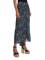 Limani Floral Gathered Midi-Skirt