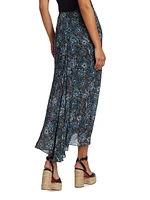 Limani Floral Gathered Midi-Skirt