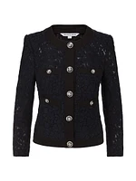 Ferazia Lace Cotton-Blend Single-Breasted Jacket