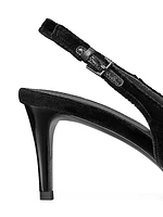 Eleanor 65MM Pavé Velvet Slingback Pumps