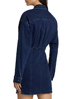 Amber Stretch-Denim Minidress