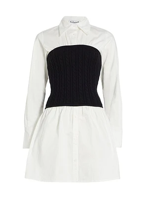 Waverly Cotton & Cable-Knit Shirtdress