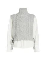 Waverly Cotton Cable-Knit Sweater Shirt