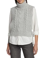 Waverly Cotton Cable-Knit Sweater Shirt