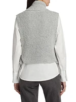 Waverly Cotton Cable-Knit Sweater Shirt