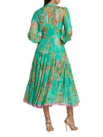 Azra Belted Floral Midi-Dress