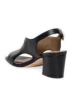 Bedford Leather Mid Heel Sandals