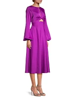 Satin Cut-Out Midi-Dress