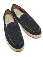 Suede Espadrille Loafers