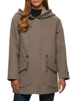 Wool & Cashmere Parka with Shearling Lamb Hood Trim