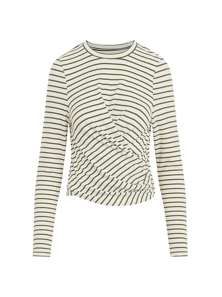 The Greta Striped Cross-Over Top