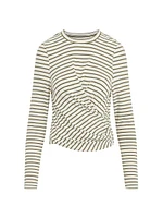 The Greta Striped Cross-Over Top