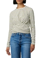 The Greta Striped Cross-Over Top