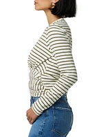 The Greta Striped Cross-Over Top