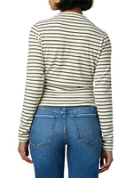 The Greta Striped Cross-Over Top