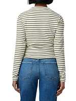 The Greta Striped Cross-Over Top