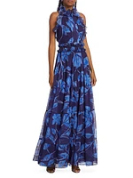 Nightflower Ruffled Floral Maxi Dress