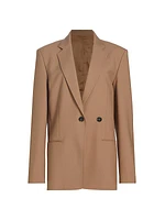 Wool-Blend Double-Breasted Blazer