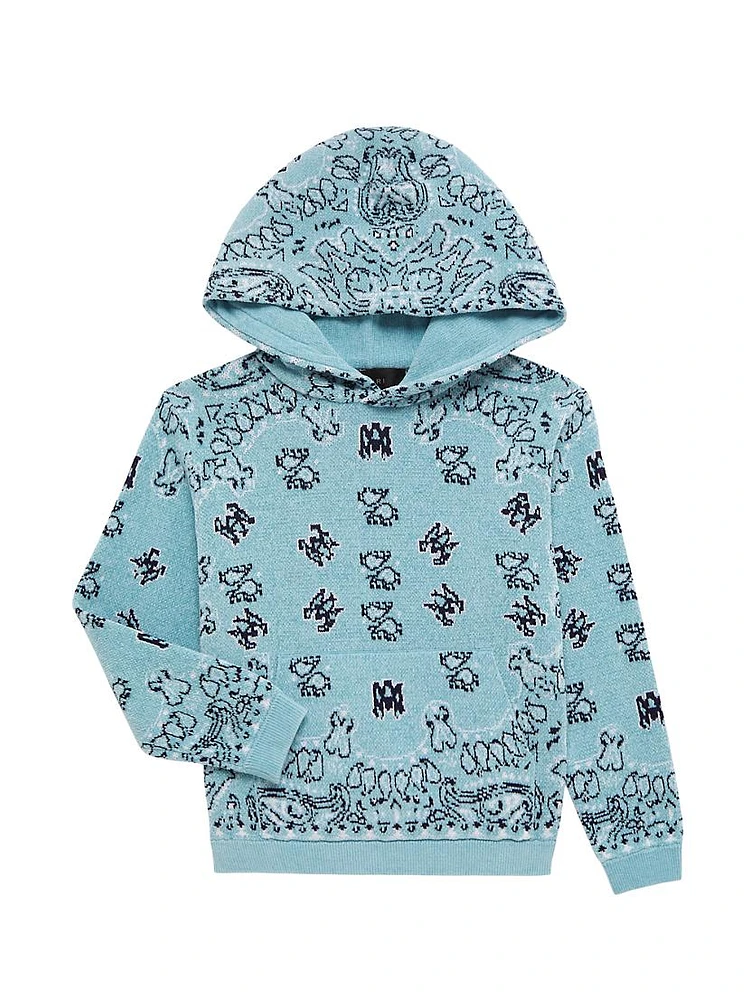 Little Kid's & Bandana Knit Hoodie