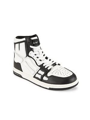 Kid's Skeleton Leather High-Top Sneakers