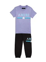 Little Girl's & Logo Gradient Bar Joggers