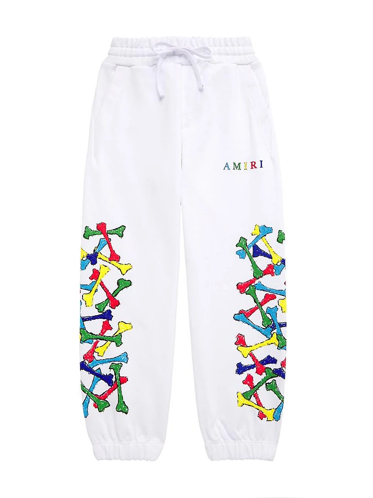 Little Kid's & Logo Scribble Bones Joggers