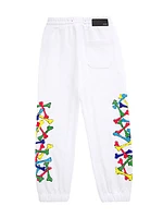 Little Kid's & Logo Scribble Bones Joggers