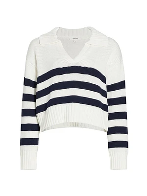 Parker Striped Cotton Polo Sweater