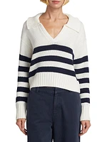 Parker Striped Cotton Polo Sweater