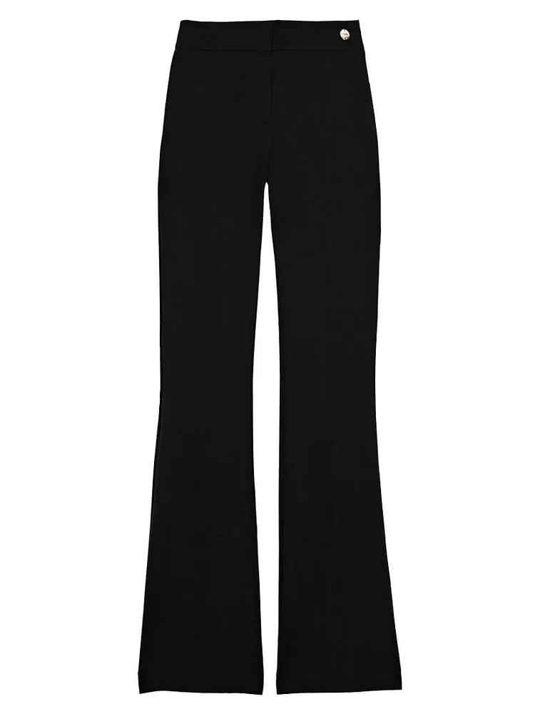 Danae Crepe Stretch High Waisted Fit And Flare Trousers