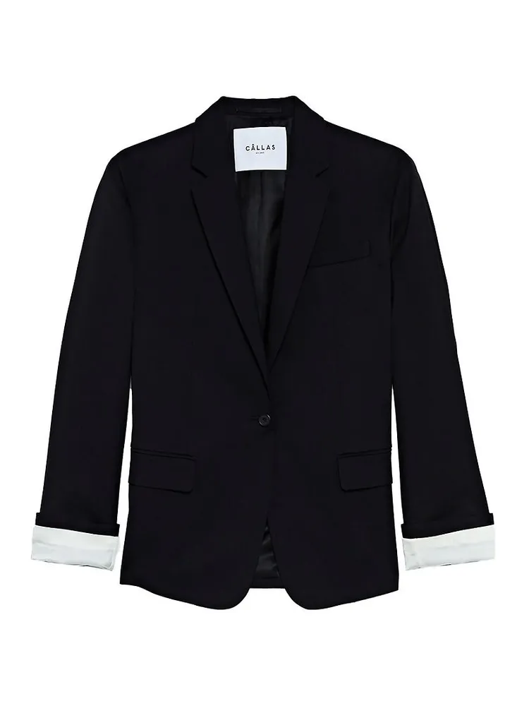 Denis Oversized Blazer With Contrast Cuff Sleeve