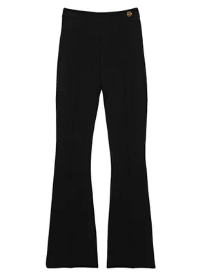 Lola High Density Crepe Stretch Cropped Flare Trousers