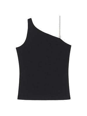 Asymmetrical Top Cotton With Chain Detail