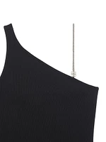 Asymmetrical Top Cotton With Chain Detail