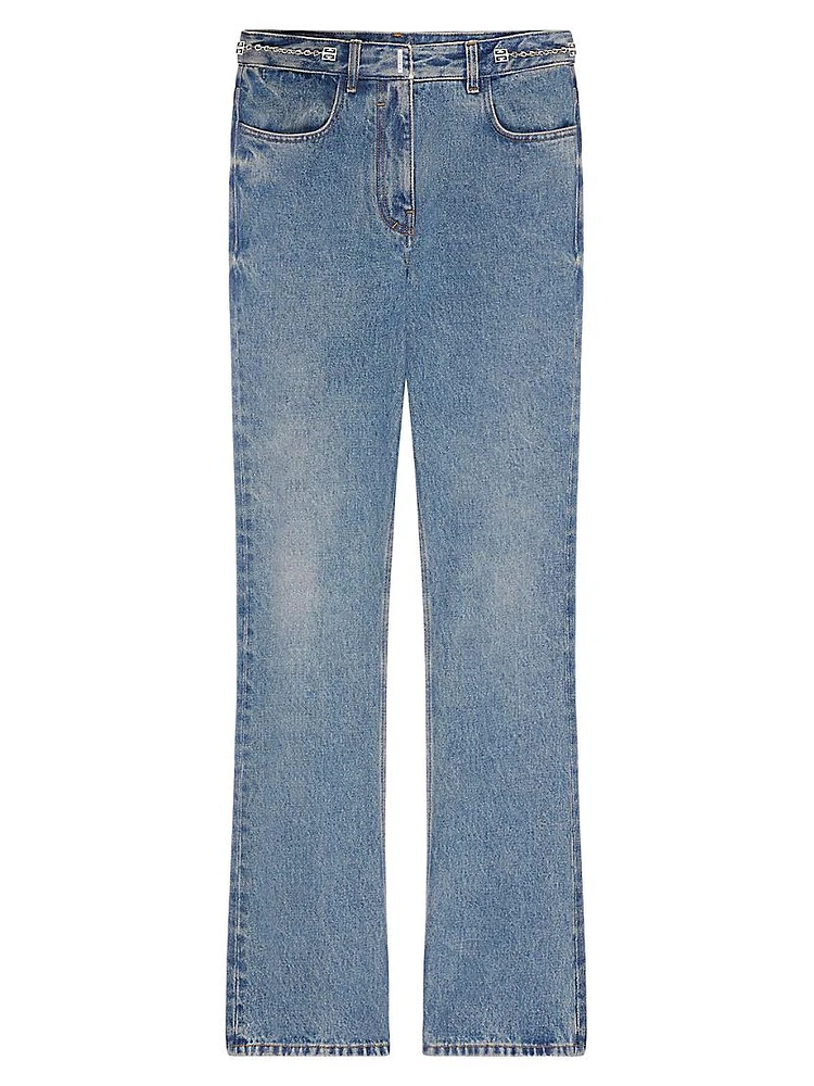 Boot Cut Jeans Denim With Chain Details