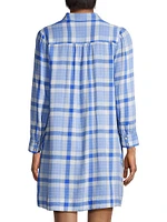 Plaid Cotton-Blend Shirtdress