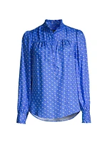 Printed Twill Button-Front Shirt