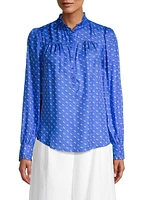 Printed Twill Button-Front Shirt